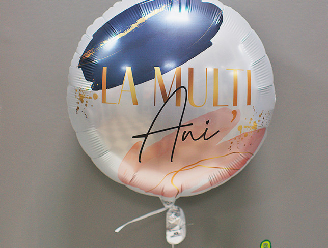 Foil balloon "La multi ani" with helium photo